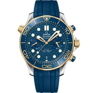 Omega Seamaster Diver 300M 44 mm, acero - oro amarillo con pulsera de caucho 210.22.44.51.03.001
