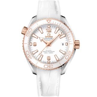 Omega Seamaster Planet Ocean 600M 39,5 mm, acero - oro Sedna™ con pulsera de piel revestida de caucho 215.23.40.20.04.001