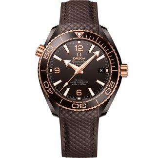 Omega Seamaster Planet Ocean 600M 39,5 mm, cerámica marrón con pulsera de caucho 215.62.40.20.13.001