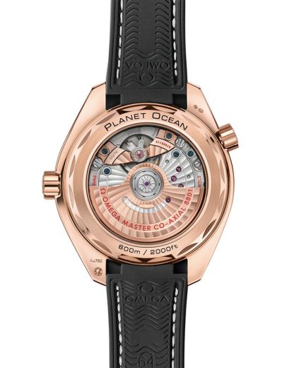 Omega Seamaster Planet Ocean 600M 39,5 mm, oro Sedna™ con pulsera de piel revestida de caucho 215.63.40.20.13.001 - Imagen 2