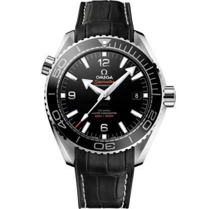 Omega Seamaster Planet Ocean 600M 43,5 mm, acero con pulsera de piel revestida de caucho 215.33.44.21.01.001