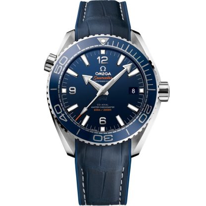 Omega Seamaster Planet Ocean 600M 43,5 mm, acero con pulsera de piel revestida de caucho 215.33.44.21.03.001