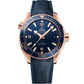 Omega Seamaster Planet Ocean 600M 43,5 mm, oro Sedna™ con pulsera de piel revestida de caucho 215.63.44.21.03.001