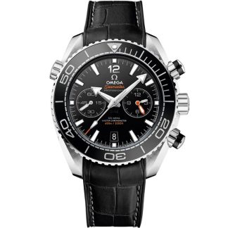 Omega Seamaster Planet Ocean 600M 45,5 mm, acero con pulsera de piel revestida de caucho 215.33.46.51.01.001