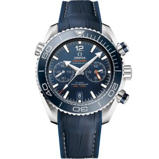 Omega Seamaster Planet Ocean 600M 45,5 mm, acero con pulsera de piel revestida de caucho 215.33.46.51.03.001