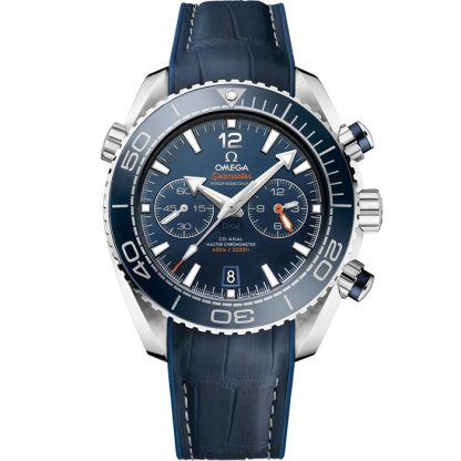 Omega Seamaster Planet Ocean 600M 45,5 mm, acero con pulsera de piel revestida de caucho 215.33.46.51.03.001