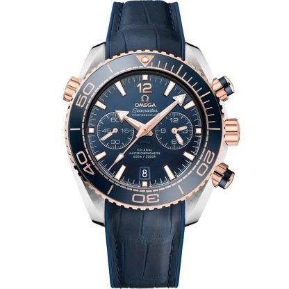 Omega Seamaster Planet Ocean 600M 45,5 mm, acero - oro Sedna™ con pulsera de piel revestida de caucho 215.23.46.51.03.001