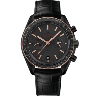 Omega Sedna Black Speedmaster Dark Side of the Moon 44,25 mm, cerámica negra con pulsera de piel 311.63.44.51.06.001