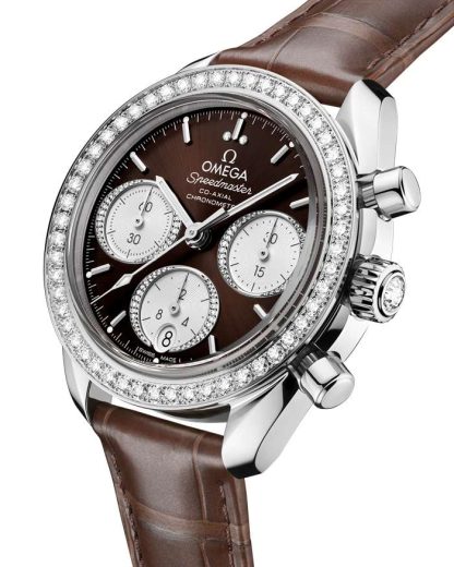 Omega Speedmaster 38 38 mm, acero con aligátor 324.18.38.50.63.001 - Imagen 3