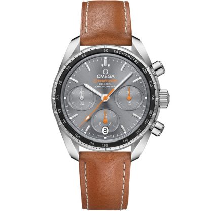 Omega Speedmaster 38 38 mm, acero con pulsera de piel 324.32.38.50.06.001