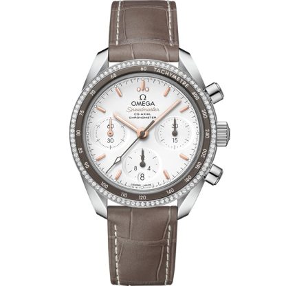 Omega Speedmaster 38 38 mm, acero con pulsera de piel 324.38.38.50.02.001