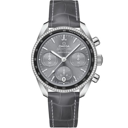 Omega Speedmaster 38 38 mm, acero con pulsera de piel 324.38.38.50.06.001