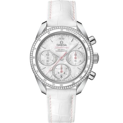 Omega Speedmaster 38 38 mm, acero con pulsera de piel 324.38.38.50.55.001