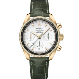 Omega Speedmaster 38 38 mm, oro amarillo con pulsera de piel 324.68.38.50.02.004