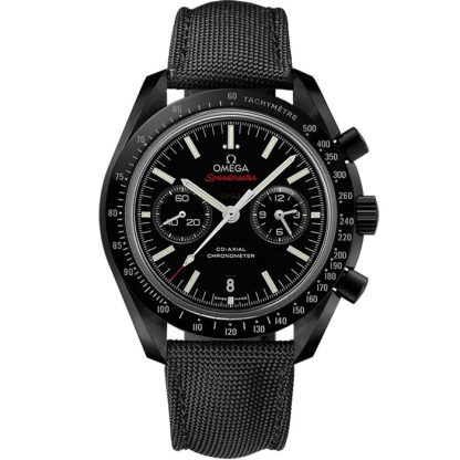 Omega Speedmaster Dark Side of the Moon 44,25 mm, cerámica negra con pulsera de tejido de nailon revestido y cierre desplegable 311.92.44.51.01.007