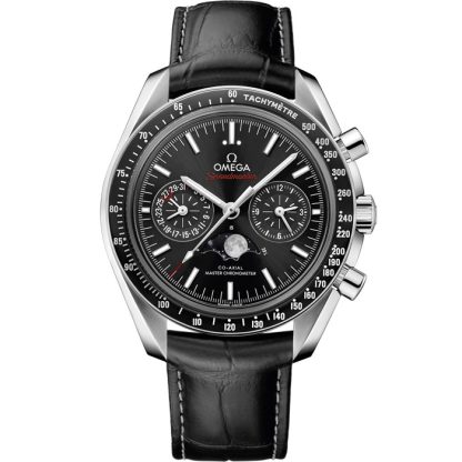 Omega Speedmaster Moonphase 44,25 mm, acero con pulsera de piel 304.33.44.52.01.001
