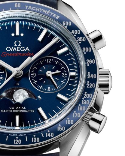 Omega Speedmaster Moonphase 44,25 mm, acero con pulsera de piel 304.33.44.52.03.001 - Imagen 3