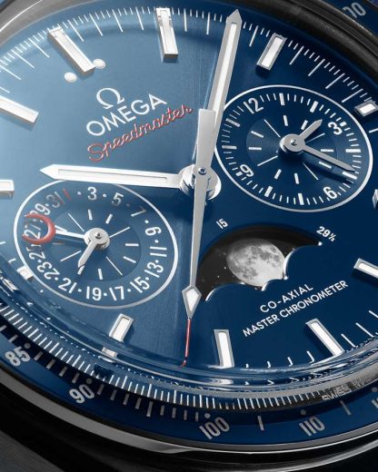 Omega Speedmaster Moonphase 44,25 mm, acero con pulsera de piel 304.33.44.52.03.001 - Imagen 4