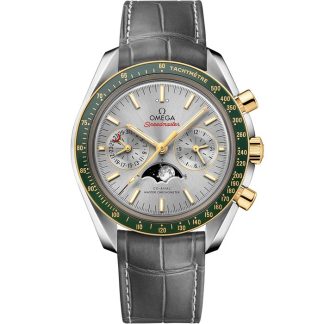Omega Speedmaster Moonphase 44,25 mm, acero - oro amarillo con pulsera de piel 304.23.44.52.06.001