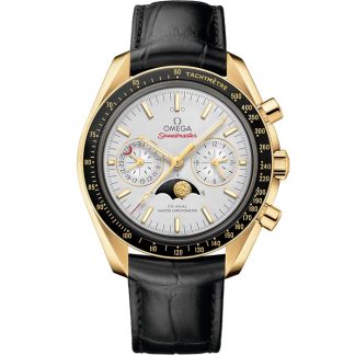Omega Speedmaster Moonphase 44,25 mm, oro amarillo con pulsera de piel 304.63.44.52.02.001