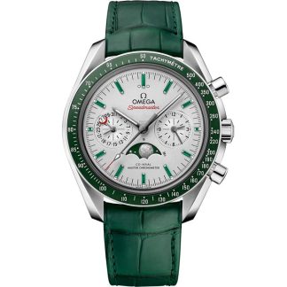 Omega Speedmaster Moonphase 44,25 mm, platino con pulsera de piel 304.93.44.52.99.003
