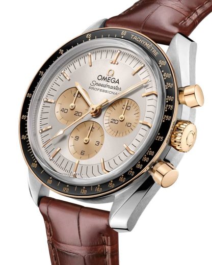 Omega Speedmaster Moonwatch Professional 42 mm, acero - oro Moonshine™ con aligátor 310.23.42.50.02.001 - Imagen 3