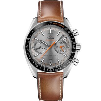 Omega Speedmaster Racing 44,25 mm, acero con pulsera de piel 329.32.44.51.06.001