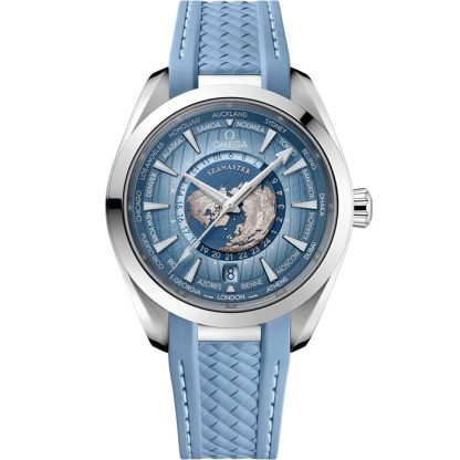 Omega Summer Blue Seamaster Aqua Terra 150M 43 mm, acero con pulsera de caucho 220.12.43.22.03.002