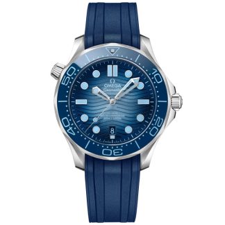 Omega Summer Blue Seamaster Diver 300M 42 mm, acero con pulsera de caucho 210.32.42.20.03.002