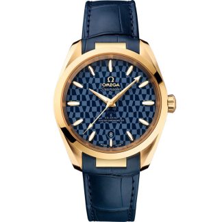 Omega Tokyo 2020 Seamaster Aqua Terra 150M 38 mm, oro amarillo con pulsera de piel 522.53.38.20.03.001